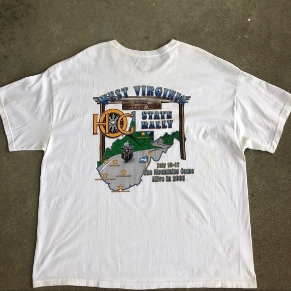 Hog West Virginia State Rally 2005 2XL White Tee - Picture 1 of 13